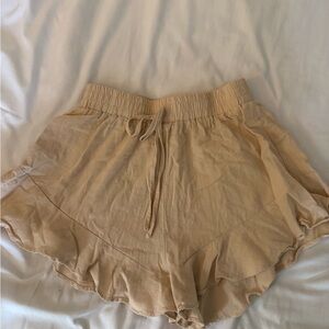 SHEIN Tan Elastic Waist Shorts